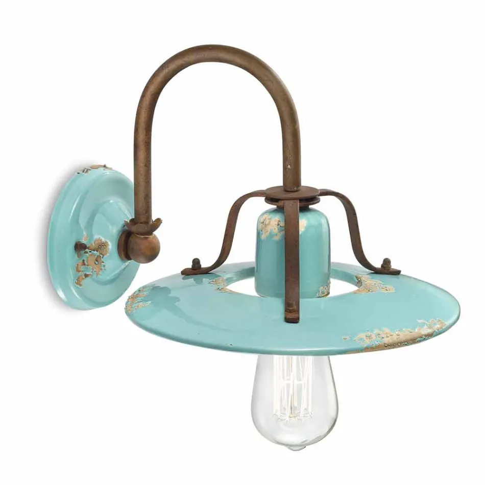 Applique country spotlight in metal and ceramic Gladys Ferroluce Viadurini
