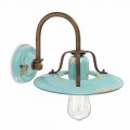 Gladys country spotlight applique in metal and ceramic by Ferroluce