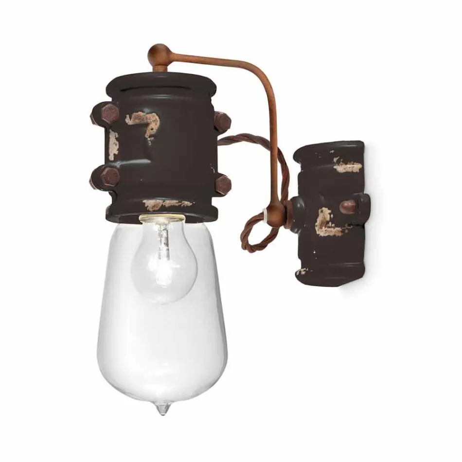 Applique urban style spotlight in handicraft ceramic Beth Ferroluce Viadurini