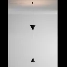 Wall Lamp in Black Aluminum and Double Cone Minimal Design - Mercado Viadurini