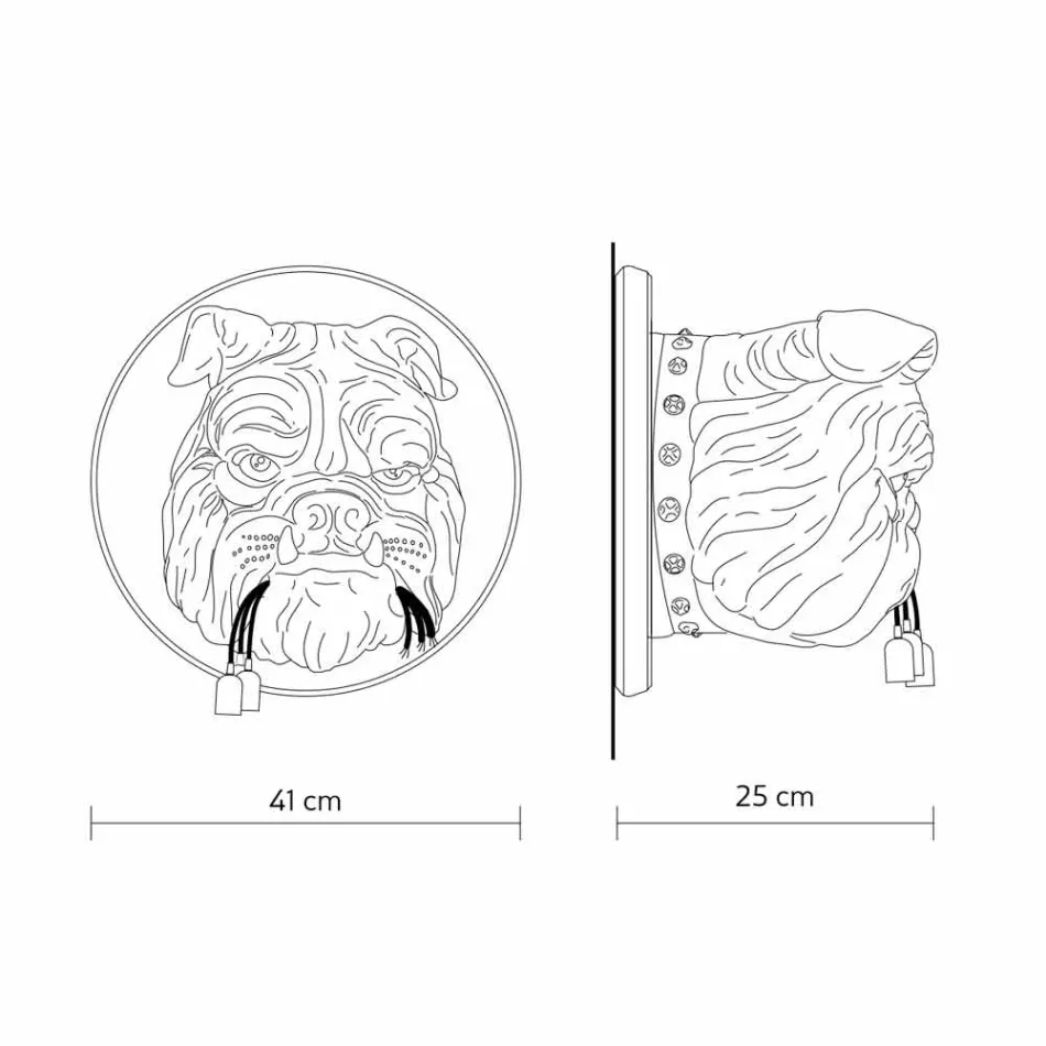 Wall Sconce with 3 Lights in Gray or White Ceramic Modern Design - Dogbull Viadurini