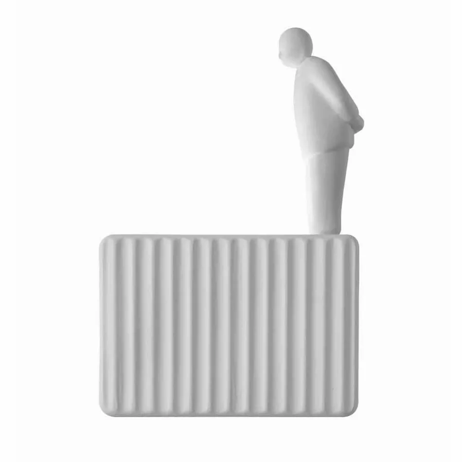 Wall Sconce with 3 Led Lights in Matt White Ceramic with Umarell - Ometto Viadurini