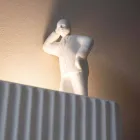 Wall Sconce with 3 Led Lights in Matt White Ceramic with Umarell - Ometto Viadurini