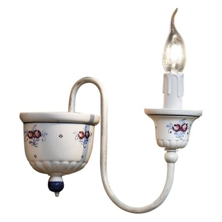 Artisan Wall Sconce in Ceramic and Hand Painted Brass - Sanremo Viadurini