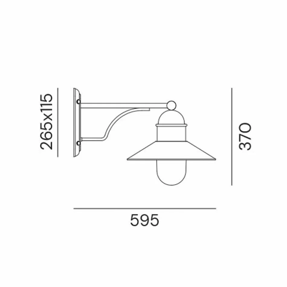 Vintage Outdoor Wall Lamp in Brass, Copper and Glass - Borgo by Il Fanale Viadurini