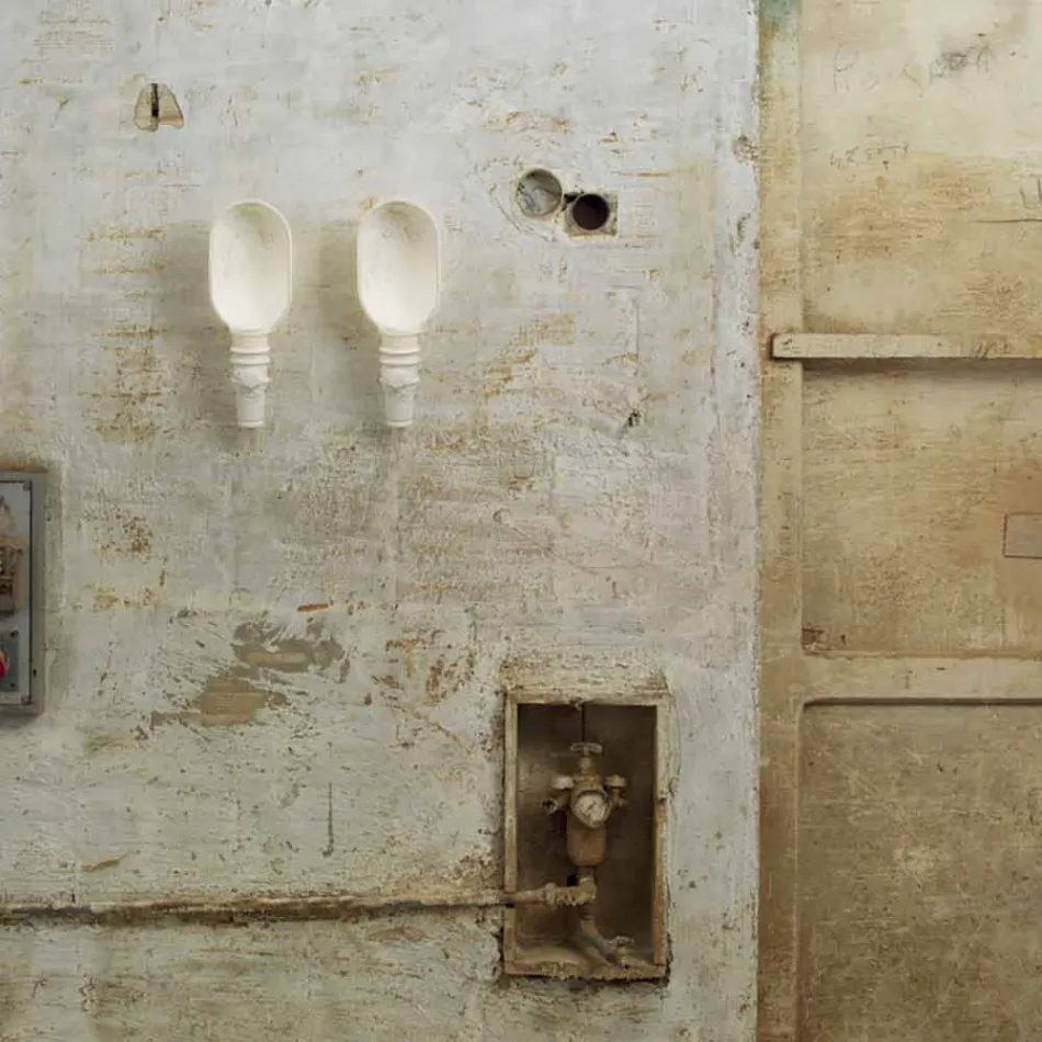 Wall Applique in Matt White Ceramic Design with Decorative Flowers - Fluxo Viadurini