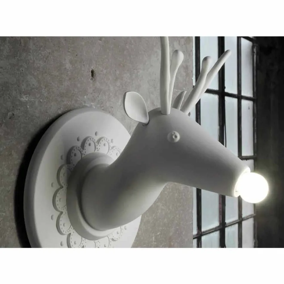 Wall Applique in Matt White Ceramic Modern Design in Cervo - Memento Viadurini