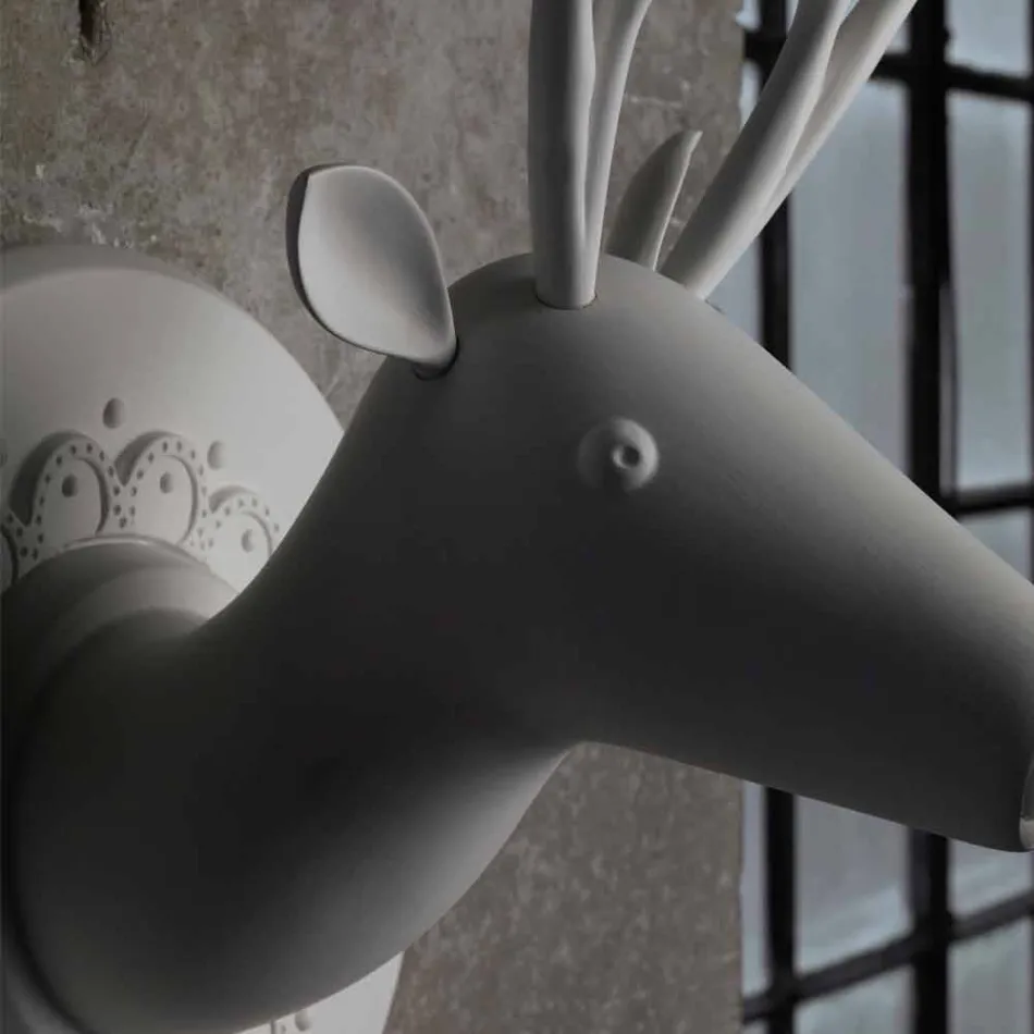 Wall Applique in Matt White Ceramic Modern Design in Cervo - Memento Viadurini