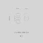 Ceramic Wall Sconce with 2 Lights Made in Italy - Berimbau Viadurini