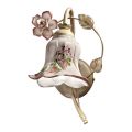 Wall Sconce in Metal and Hand-Decorated Ceramic with Rose - Pisa
