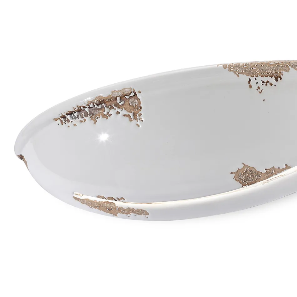 Half-Moon Wall Sconce with 2 Lights in Hand-Decorated Ceramic - Trieste Viadurini