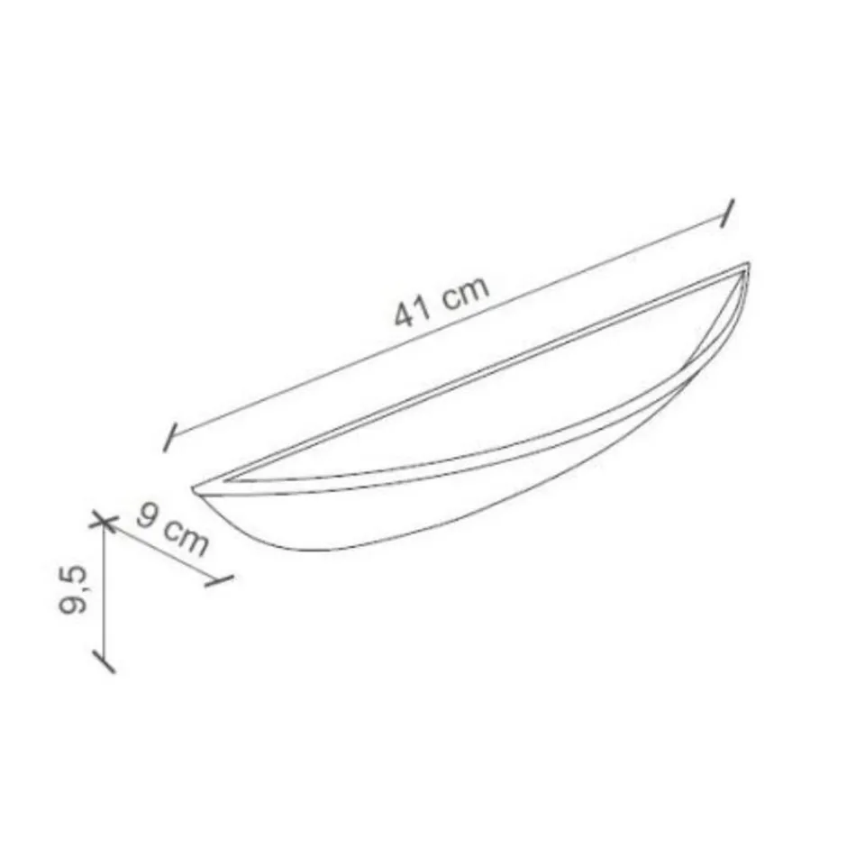 Half-Moon Wall Sconce with 2 Lights in Hand-Decorated Ceramic - Trieste Viadurini