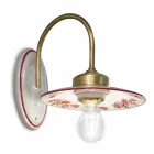 Vintage Design Wall Light in Iron and Hand Painted Ceramic - Asti Viadurini