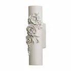 Wall Sconce in Matt White Ceramic with Decorative Flowers - Revolution Viadurini