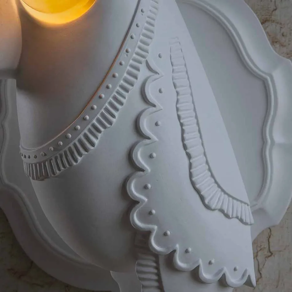 Wall Lamp in Matt White Ceramic Modern Italian Design - Tucano Viadurini