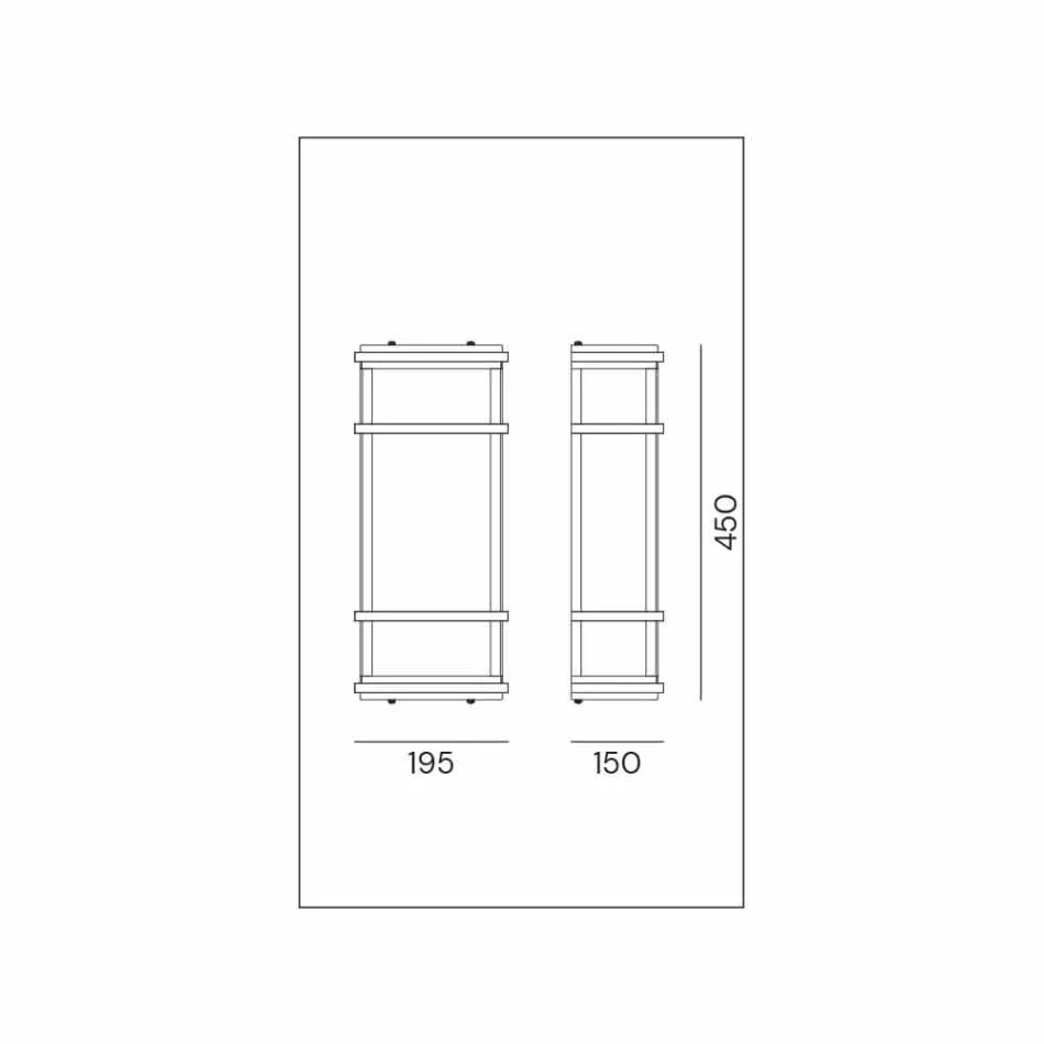 Vintage Wall Sconce with 2 Lights in Brass and Plexiglass - Quadro by Il Fanale Viadurini