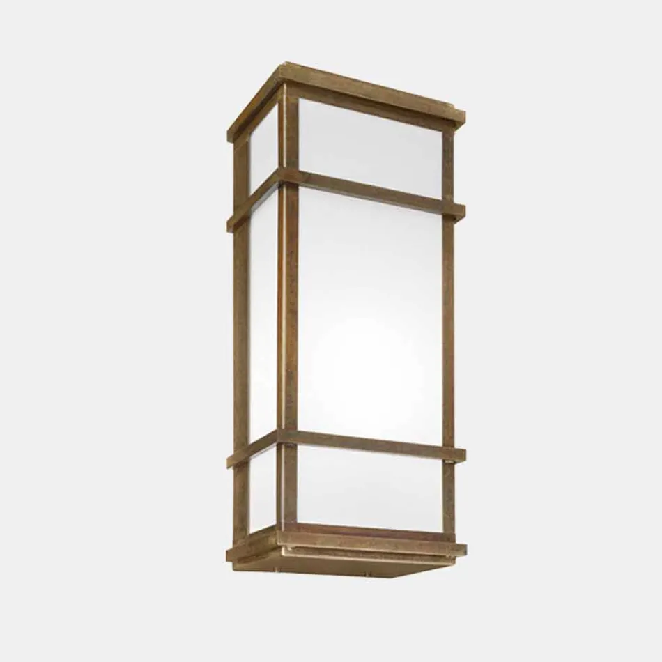 Vintage Wall Sconce with 2 Lights in Brass and Plexiglass - Quadro by Il Fanale Viadurini