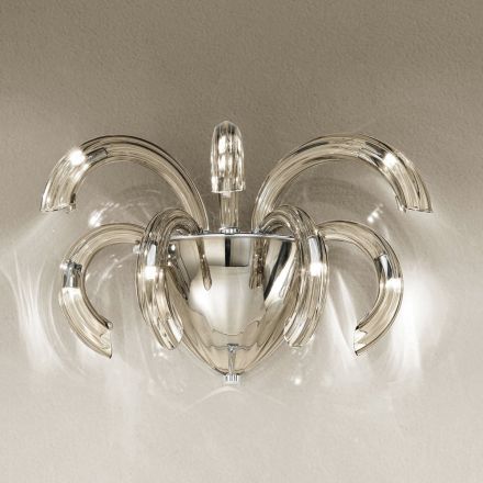 Artisan Wall Lamp in Venetian Glass and Metal Made in Italy - Jason Viadurini