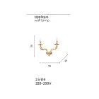 Classic Wall Lamp 2 Lights in Handmade Rigaton Glass and Metal - Fievole Viadurini