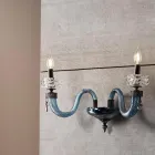 Classic Wall Lamp 2 Lights Handcrafted Luxury Glass Made in Italy - Saline Viadurini