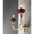 Classic Wall Lamp 2 Lights Blown Glass and Floral Details - Bluminda