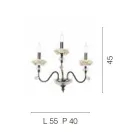 Classic Wall Lamp 3 Lights in Porcelain and Luxury Blown Glass - Eteria Viadurini