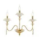 Classic 3 Lights Wall Lamp in Glass, Crystal and Luxury Metal - Flanders Viadurini