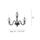 Classic Wall Lamp 3 Lights Handcrafted Luxury Glass Made in Italy - Saline Viadurini