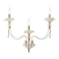 Classic Wall Lamp 3 Lights Blown Glass and Floral Details - Bluminda