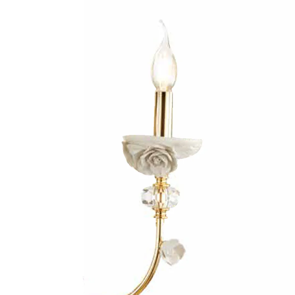 Classic Wall Lamp 6 Lights in Porcelain and Luxury Blown Glass - Eteria Viadurini