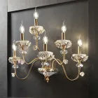 Classic Wall Lamp 6 Lights in Porcelain and Luxury Blown Glass - Eteria Viadurini