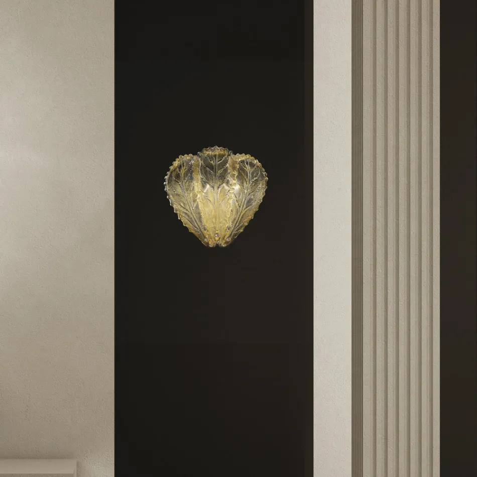 Classic Wall Lamp in Venetian Glass and Metal Made in Italy - Artemide Viadurini