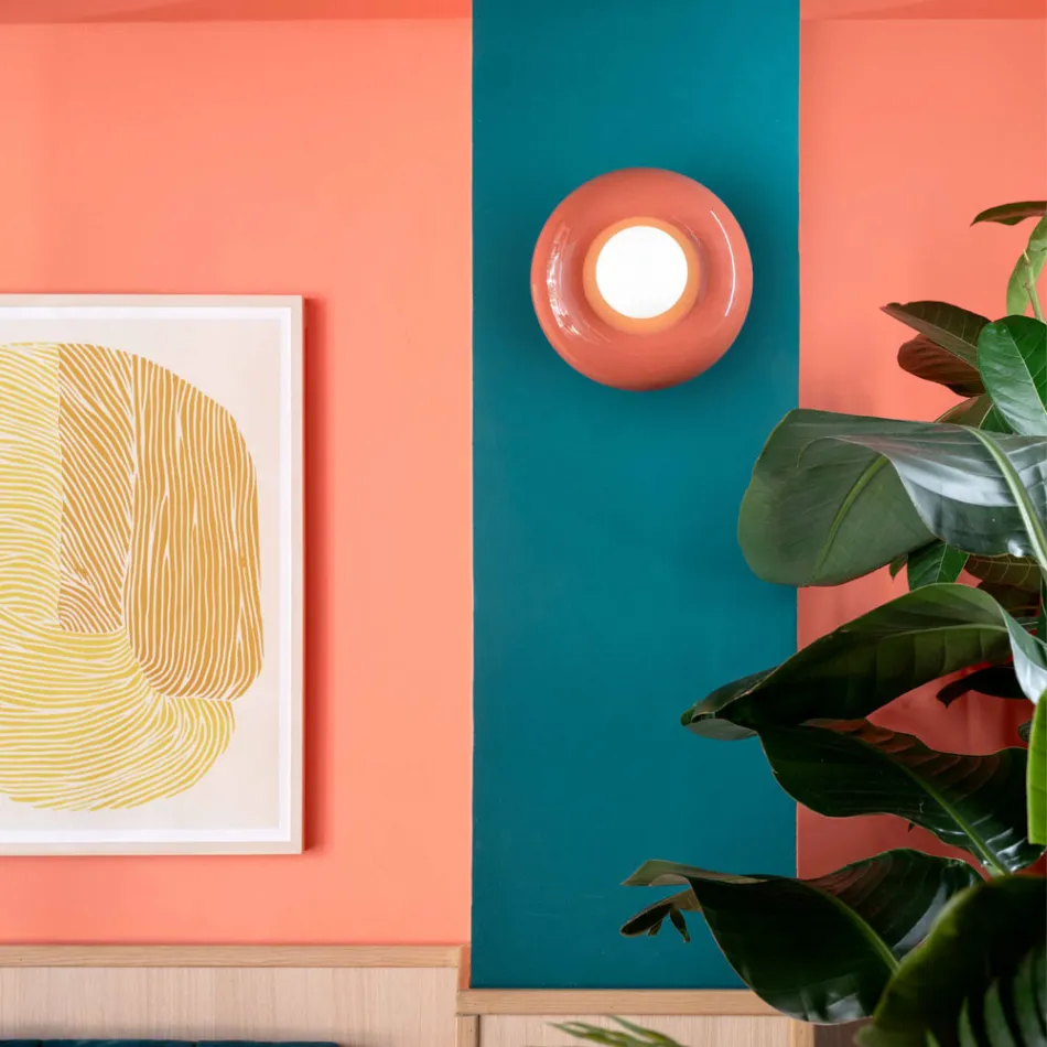 Wall light with opaline glass diffuser Made in Italy - Bumbum Viadurini