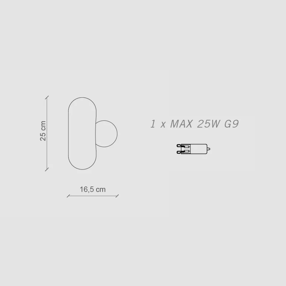 Wall light with opaline glass diffuser Made in Italy - Bumbum Viadurini