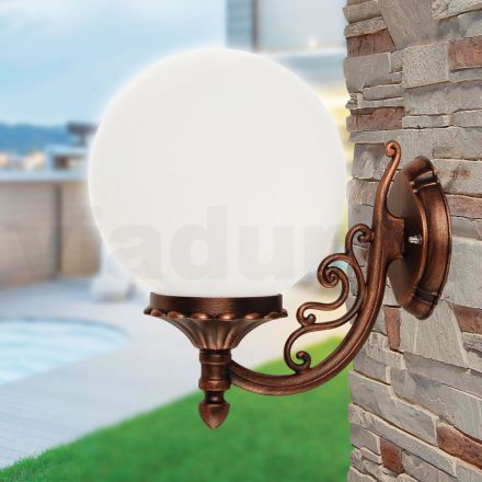 Applique with Acrylic Sphere and Die-Cast Aluminum Structure - Trovanero Viadurini