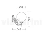 Applique with Acrylic Sphere and Die-Cast Aluminum Structure - Trovanero Viadurini