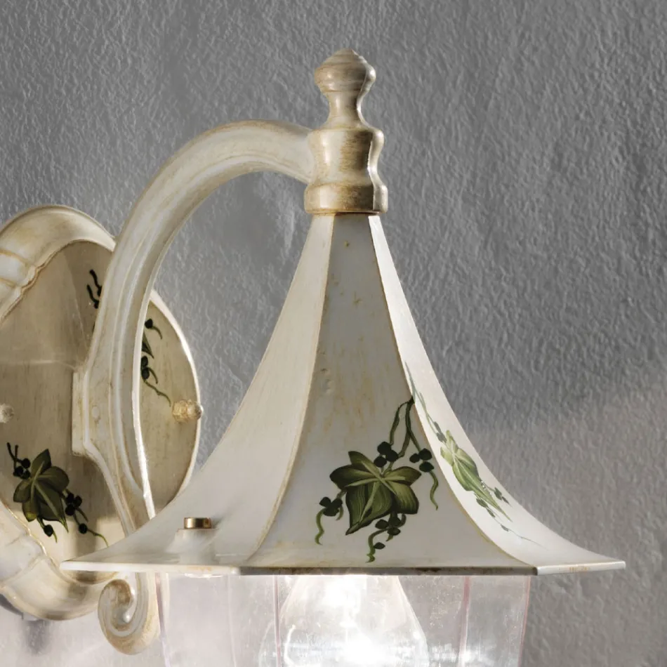 Outdoor Wall Lamp in Hand Painted Aluminum and Edere Decoration - Arezzo Viadurini