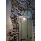 Outdoor Wall Lamp in Black Aluminum and Hand Painted Flowers - Latina Viadurini