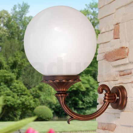 Outdoor Wall Lamp in Die-Cast Aluminum and Acrylic Sphere - Trovanero Viadurini