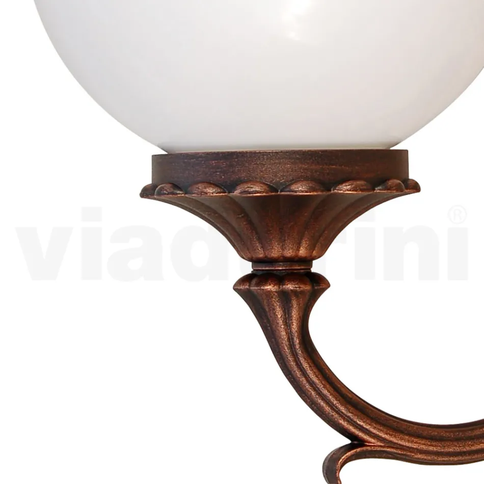 Outdoor Wall Lamp in Die-Cast Aluminum and Acrylic Sphere - Trovanero Viadurini