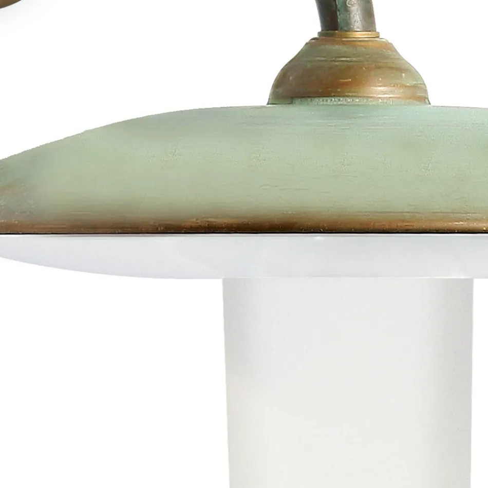 Outdoor Wall Light in Brass, Opal Glass, and IP44 Made in Italy - Drago Viadurini