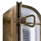 Vintage Brass Outdoor Wall Light with Opal/Clear Glass - Siren Viadurini