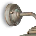 Vintage Brass Outdoor Wall Light, Clear Glass - Elfico Viadurini