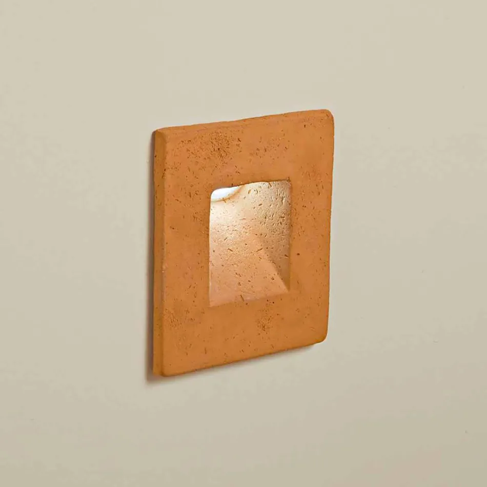 Square outdoor wall lamp, colored terracotta Square - Toscot Viadurini