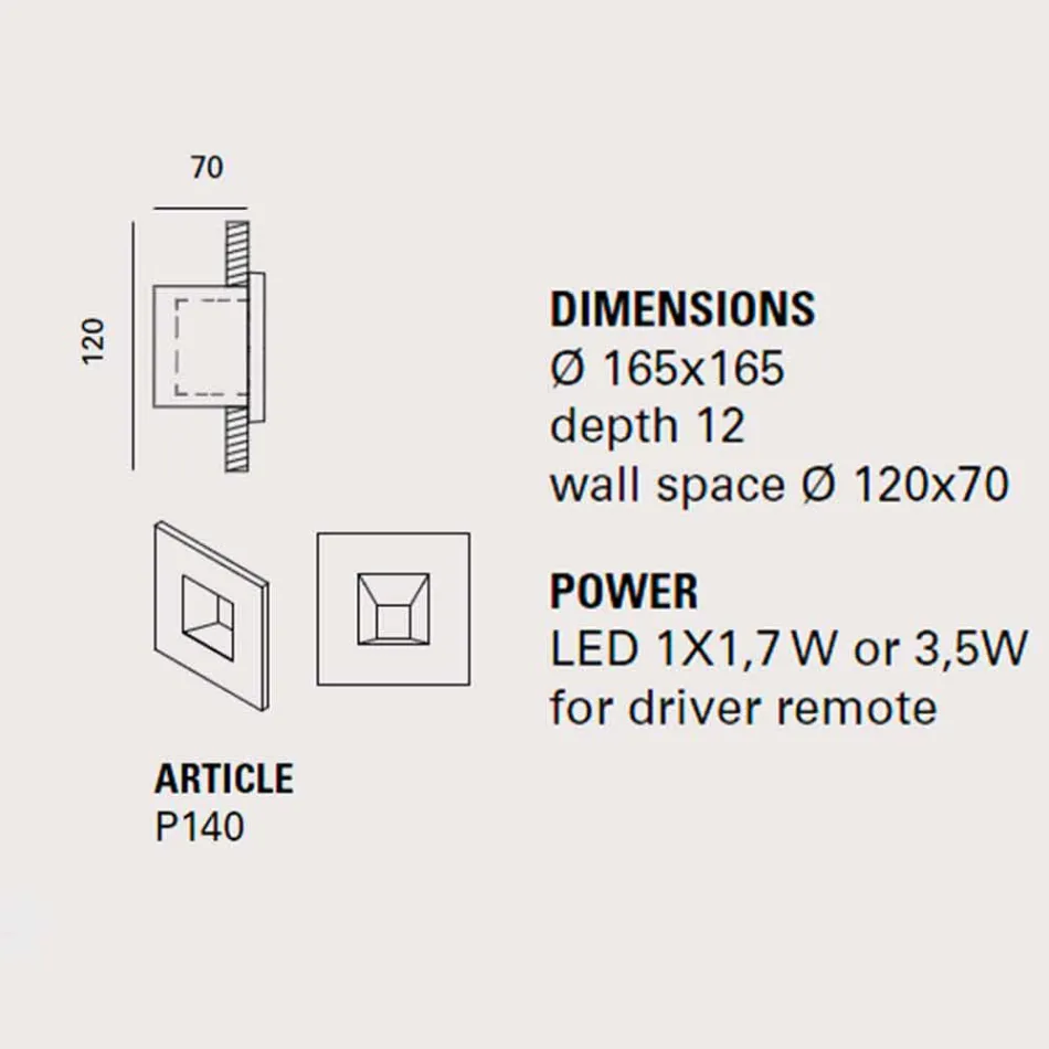 Square outdoor wall lamp, colored terracotta Square - Toscot Viadurini