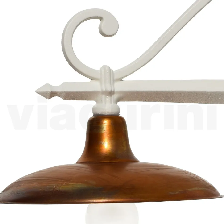 Vintage Outdoor Wall Lamp in Aluminum and Brass Made in Italy - Adela Viadurini