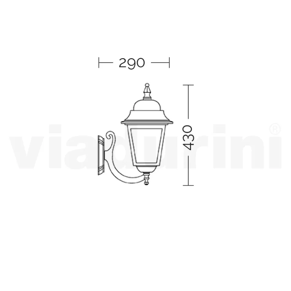 Garden Applique in Aluminum and Transparent Glass Made in Italy - Scintilla Viadurini