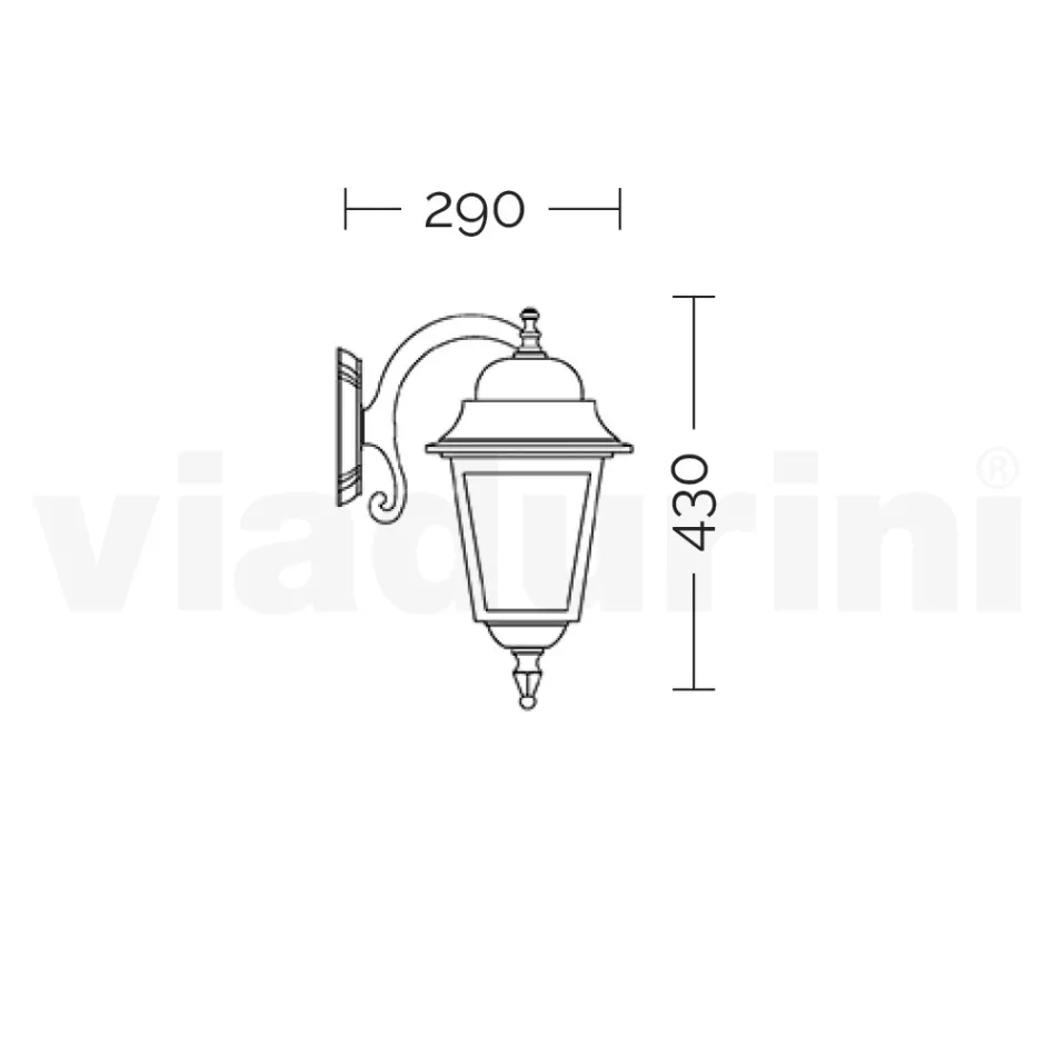Garden Applique in Sandblasted Glass and Aluminum Made in Italy - Scintilla Viadurini