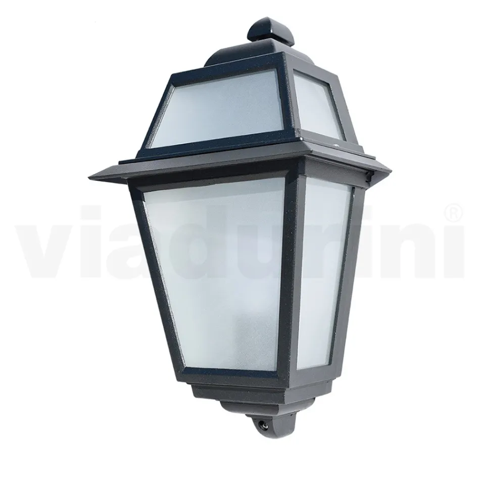 Outdoor Wall Light in Anthracite Aluminum and Glass Made in Italy - Elric Viadurini