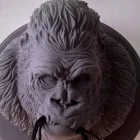 3 Lights Wall Lamp in Gorilla Ceramic Gray or White Design - Rillago Viadurini